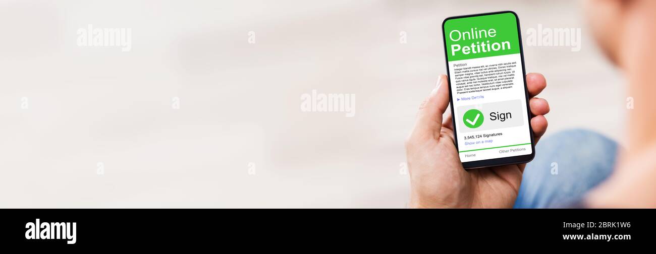 Online-Petition Wird Unterzeichnet. Rechtliche Und Geschäftliche Konzepte Stockfoto