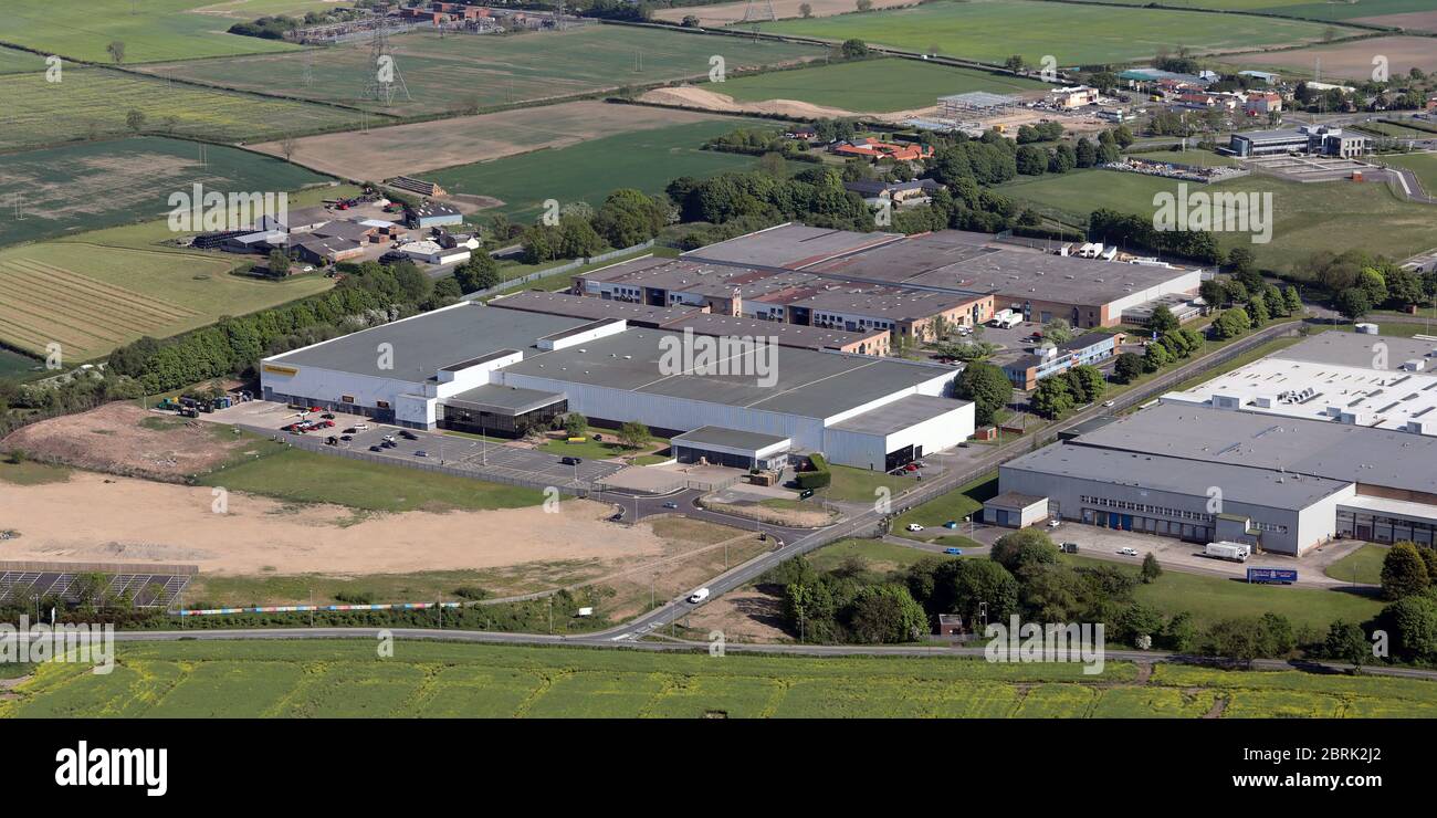 Luftaufnahme des Green Lane Industrial Estate, Spennymoor, County Durham, Großbritannien Stockfoto