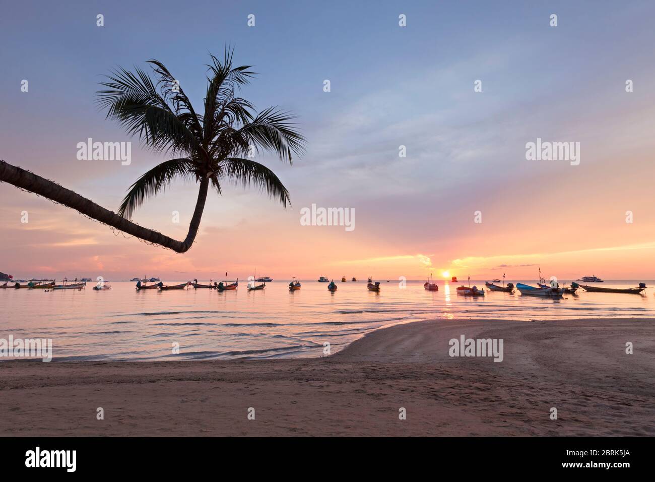 Sonnenuntergang, Sairee Strand, Koh Tao, Thailand Stockfoto