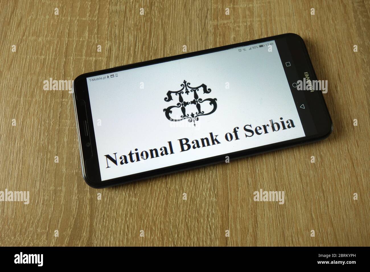 Logo der Nationalbank Serbiens auf dem Smartphone Stockfoto