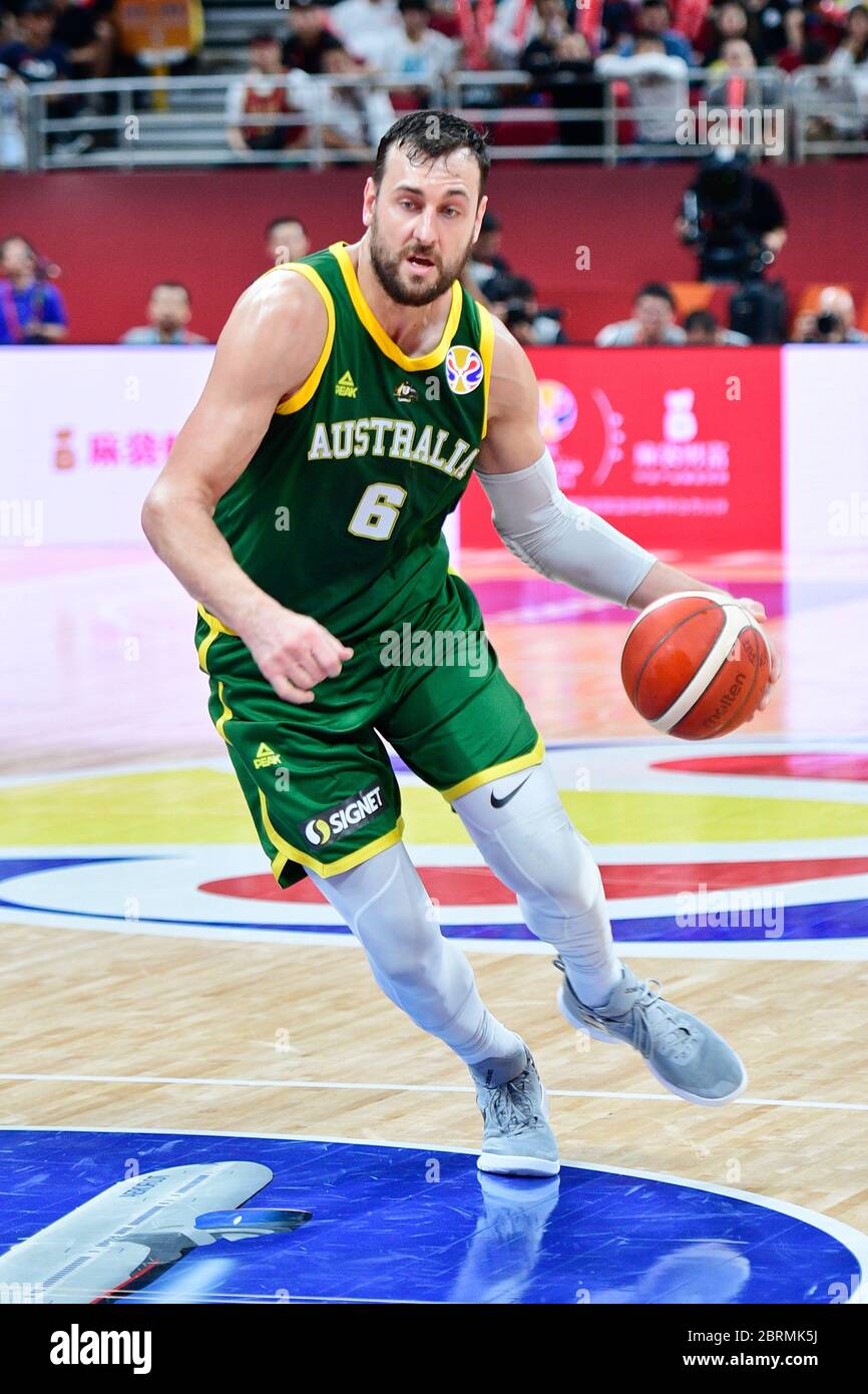 Andrew Bogut (Australien). FIBA Basketball Wm China 2019, Halbfinale. Bronze Medaille Spiel Stockfoto