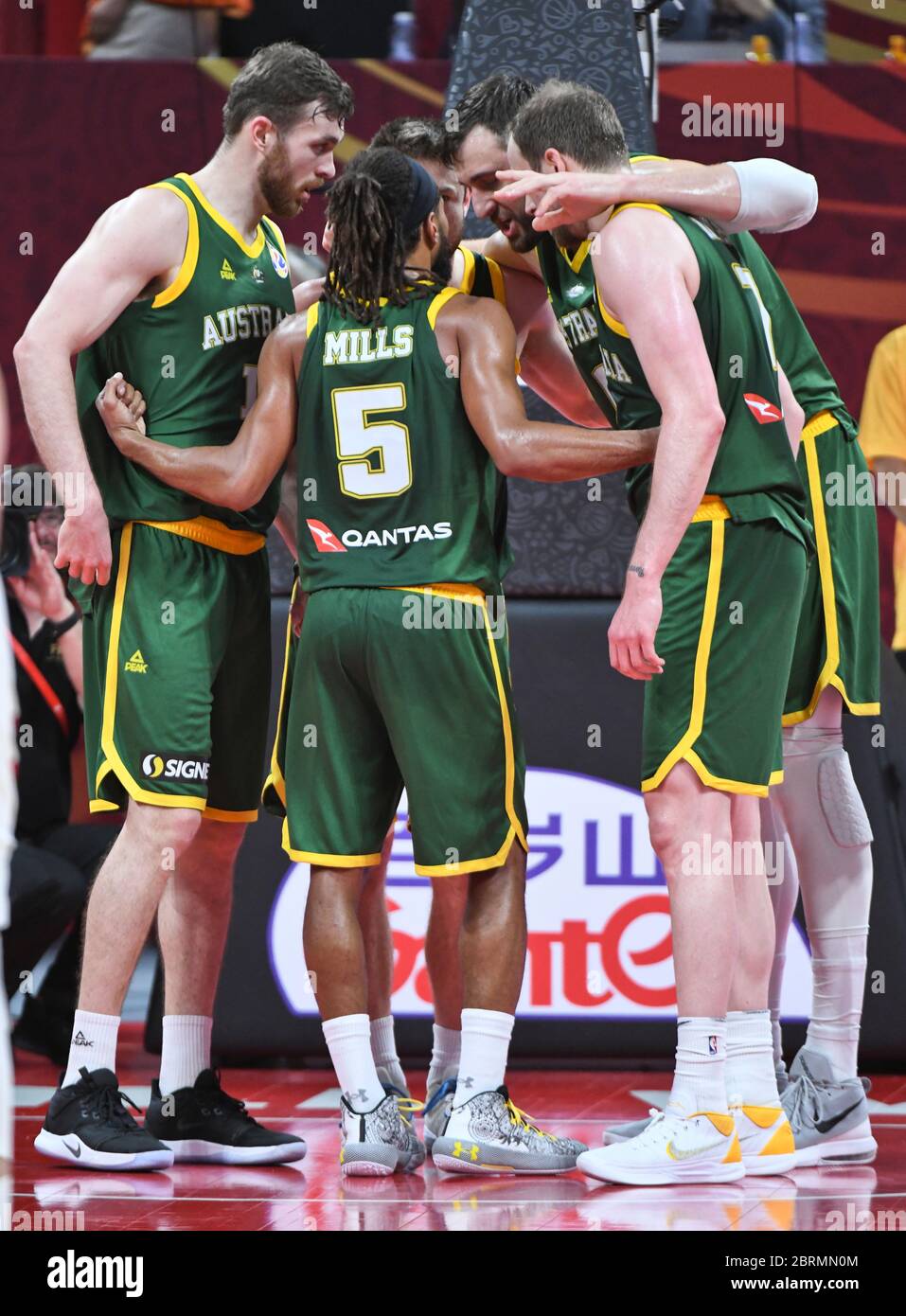 Australische Basketballmannschaft. FIBA Basketball World Cup China 2019, Halbfinale Stockfoto