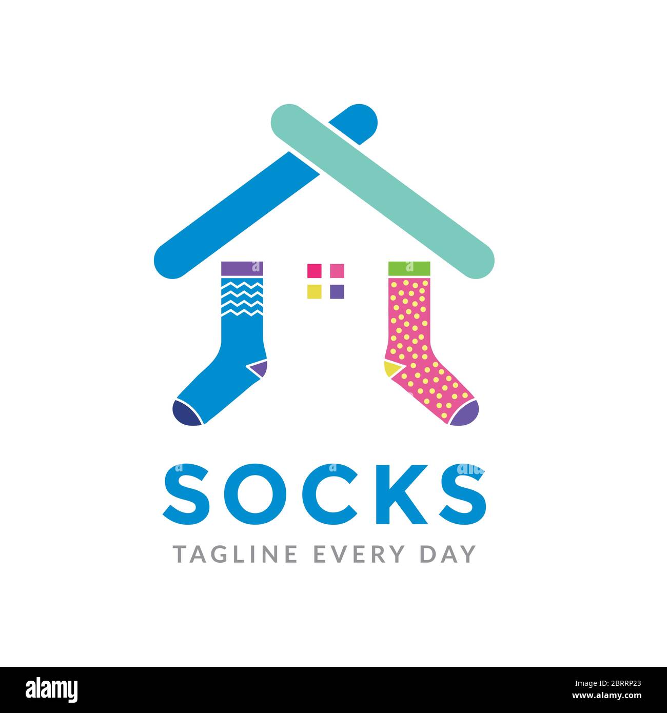 Socken Shop Logo Design Vorlage Stock Vektor
