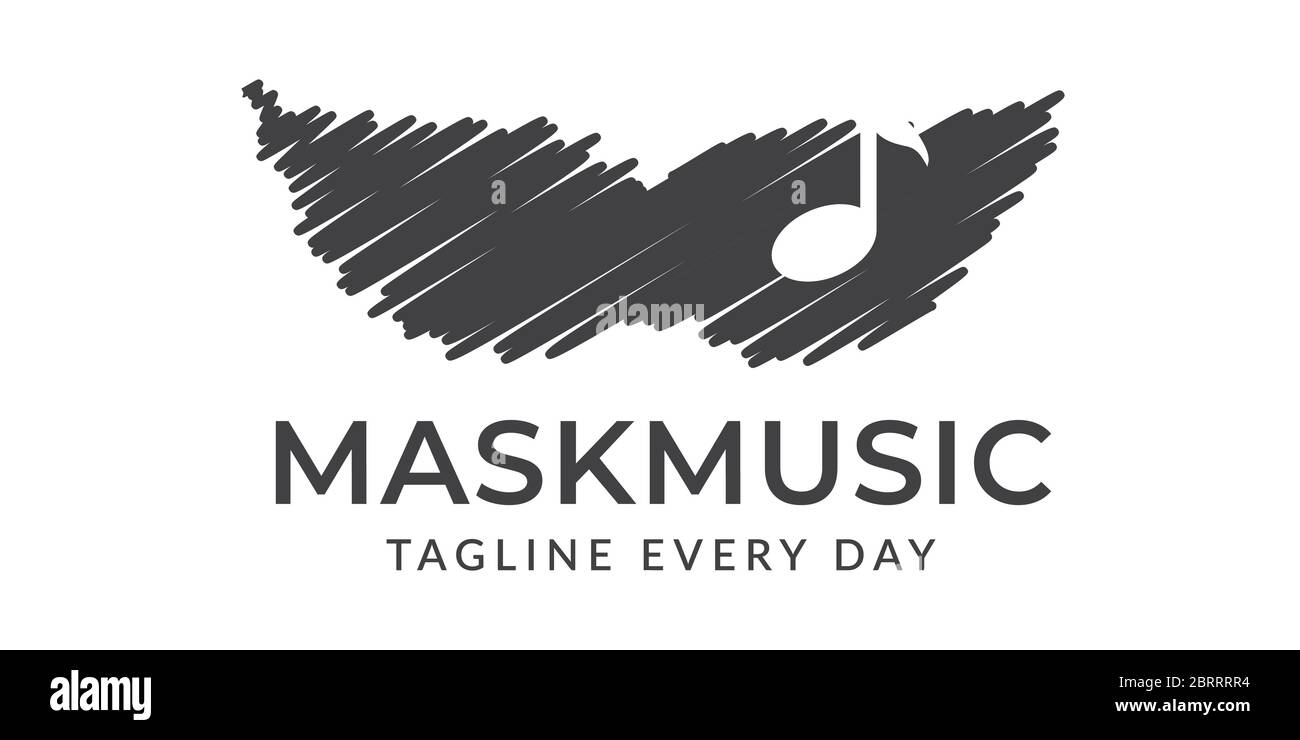 Maske Melodie Musik Logo Design Stock Vektor