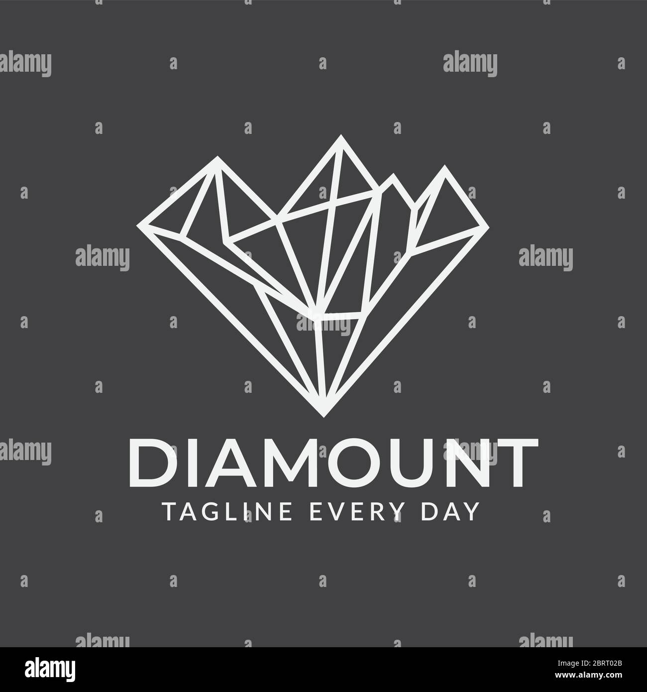Mountain Diamond Logo Design Vorlage Stock Vektor