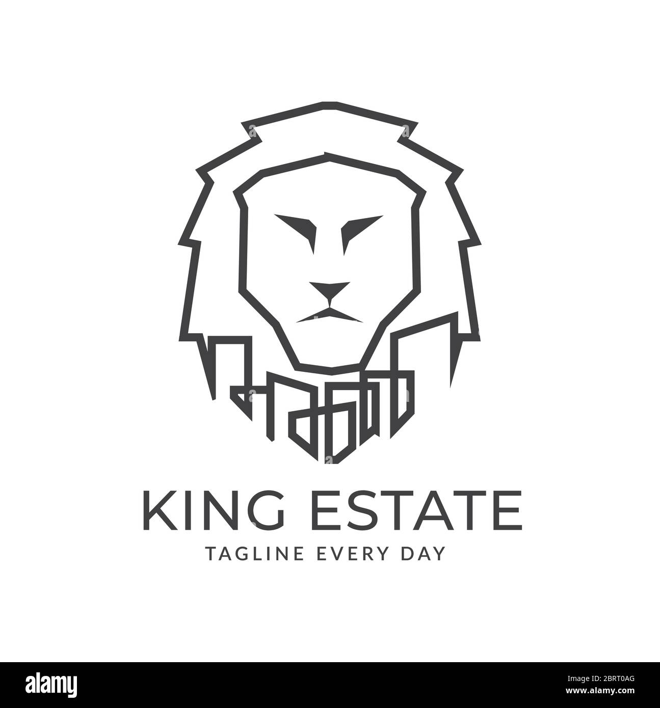King Immobilien Logo Design Vorlage Stock Vektor