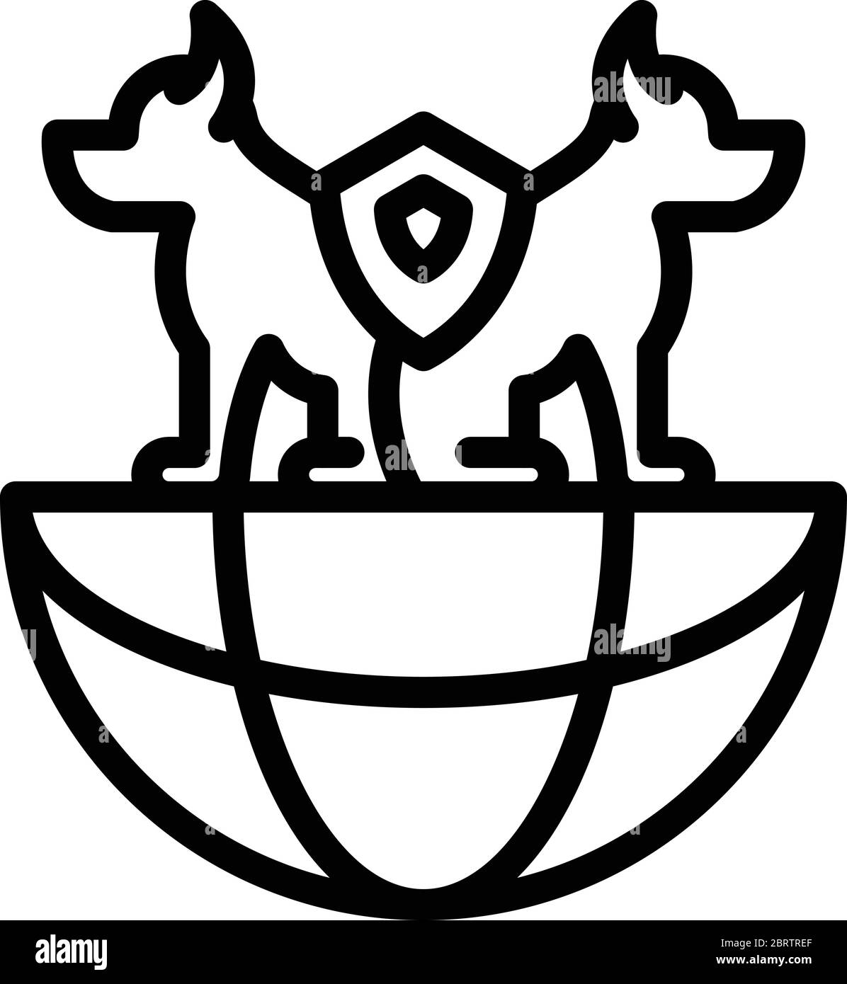 Global Dog Training Icon, Outline Style Stock Vektor