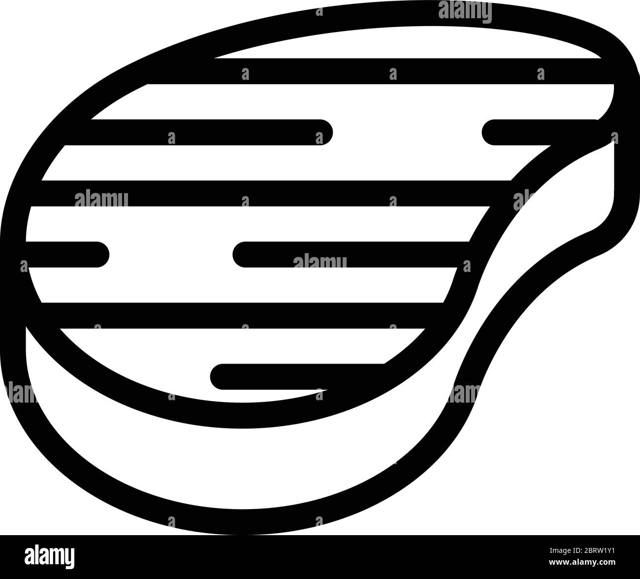 Symbol für gekochtes Steak, Outline-Stil Stock Vektor