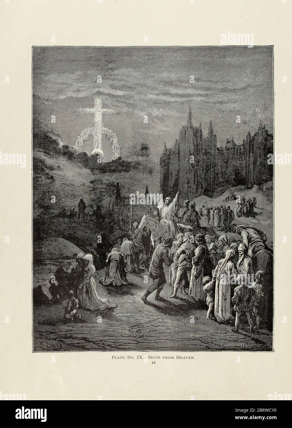 Zeichen vom Himmel Platte IX aus dem Buch Geschichte der Kreuzzüge. Mit einer herrlichen Galerie von hundert ganzseitigen Gravuren des weltberühmten Künstlers Gustave Doré [Gustave Dore] von Boyd, James P. (James Penny), 1836-1910. Veröffentlicht in Philadelphia 1892 Stockfoto