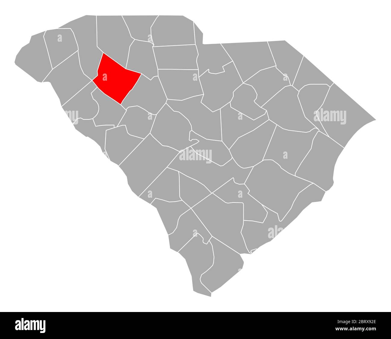 Karte von Laurens in South Carolina Stockfoto