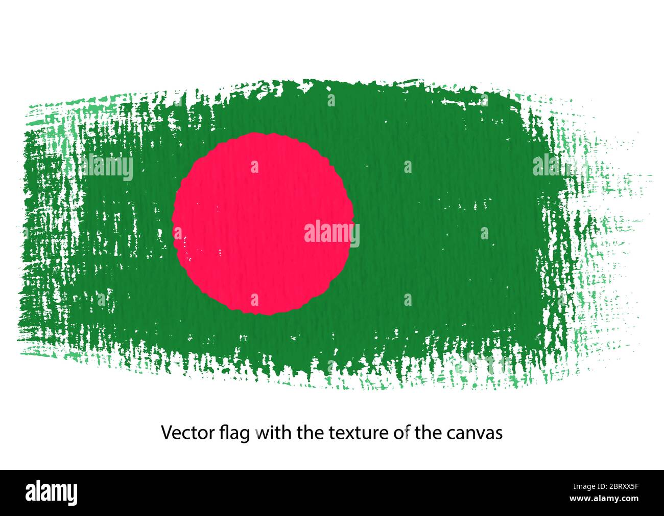 Vektor Pinselstrich auf Leinwand Bangladesch Flagge Stockfoto