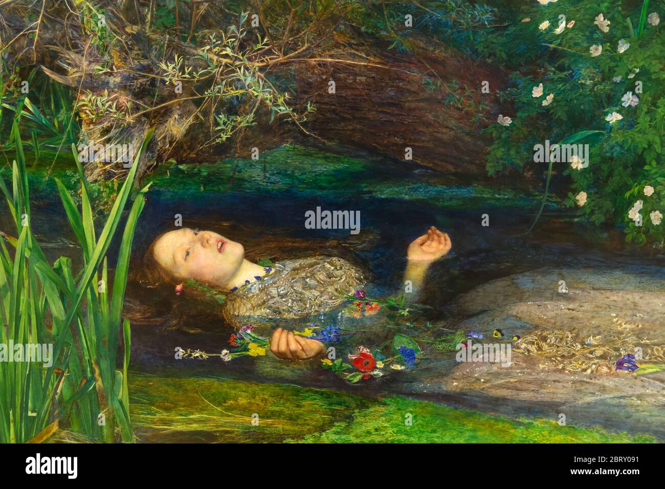 Detail von Ophelia, von John Everett Millais, 1851-2, Stockfoto