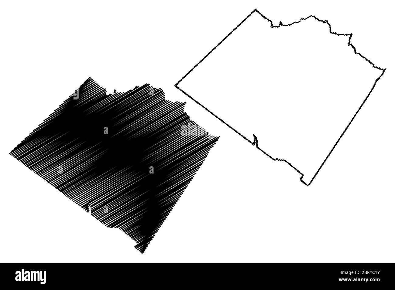 Walton County, Georgia (US County, United States of America, USA, US, US) Karte Vektorgrafik, Skizze Walton Karte Stock Vektor