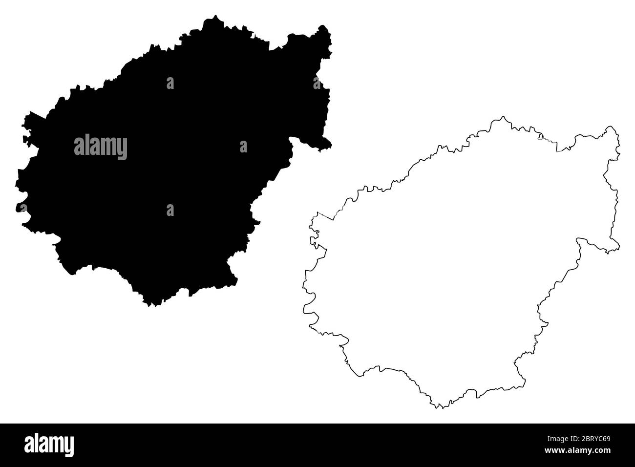 Departamento Correze (Frankreich, Frankreich, Frankreich, Region Nouvelle-Aquitaine) Karte Vektorgrafik, Skizze Correze Karte Stock Vektor