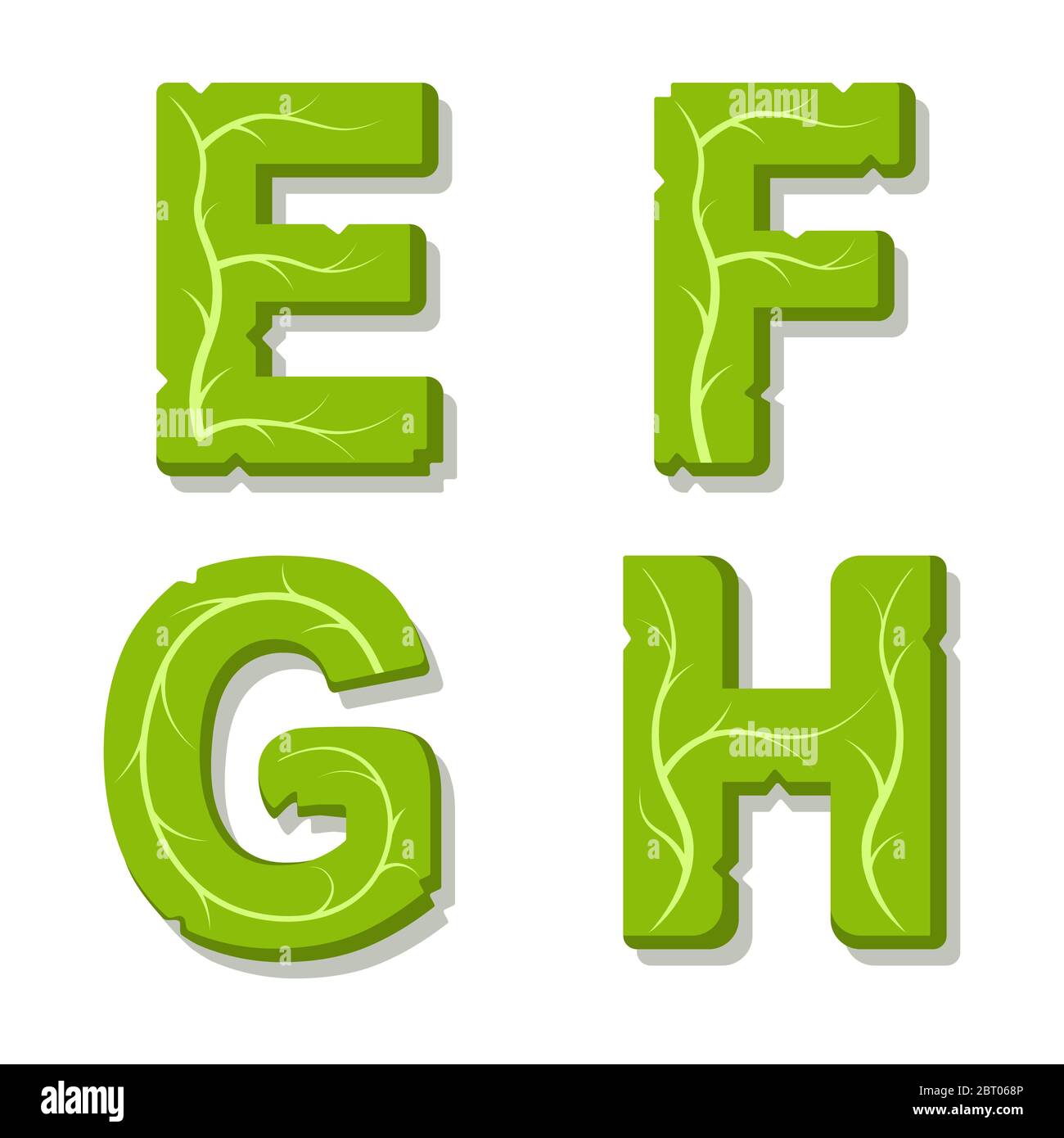 Vektor grün Öko Alphabet. Perfekt geeignet für gesunde Restaurants und grüne Marken, wie vegane Orte, Kochwebsite, veggie Rezepte Blog. Schriftart fo Stock Vektor