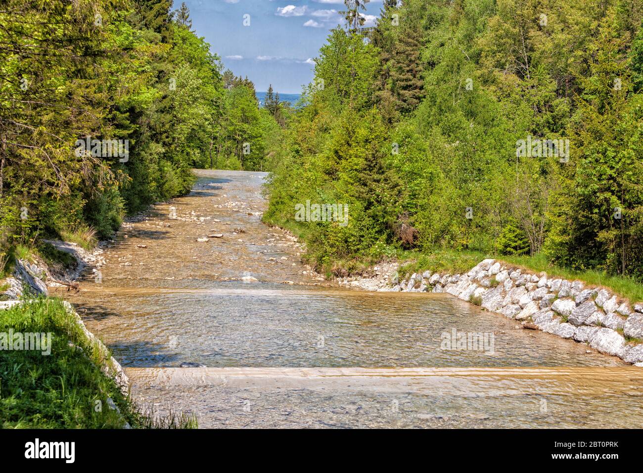 Wasserlauf im Jenbachparadies bei Bad Feilnbach Stockfoto