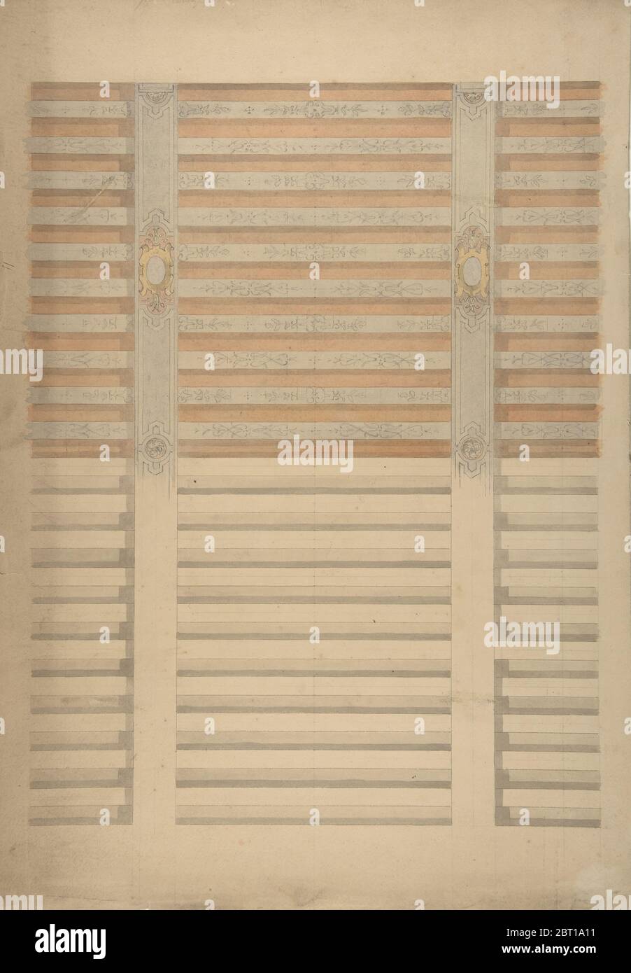 Entwurf für eine Balkendecke im französischen Renaissance-Stil, 1830-97. Stockfoto