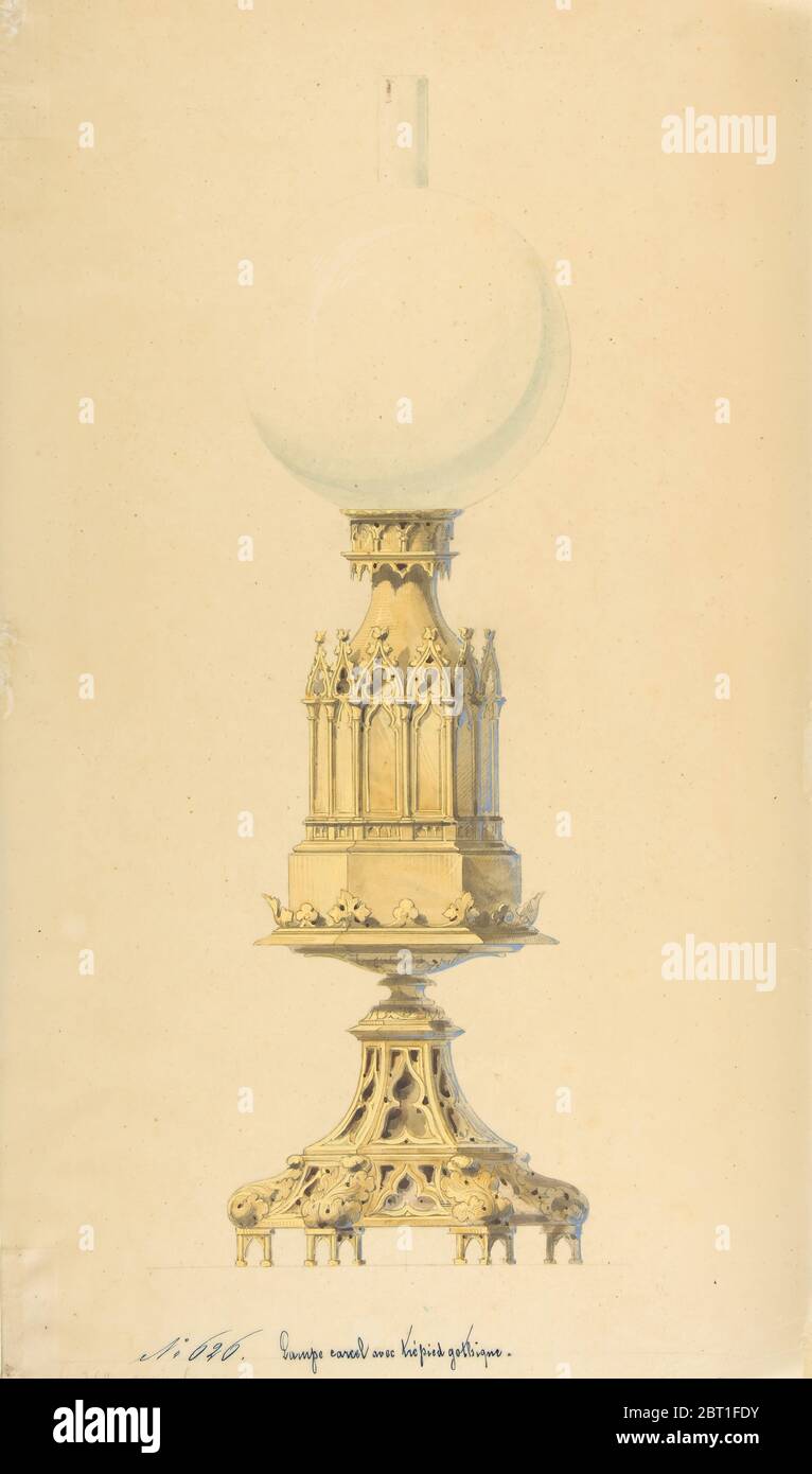 Design für eine Öllampe, 19. Jahrhundert. Stockfoto