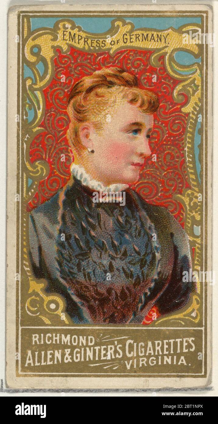 Empress of Germany, aus der Serie World's Sovereigns (N34) für Allen & amp; Ginter Cigarettes, 1889. Stockfoto