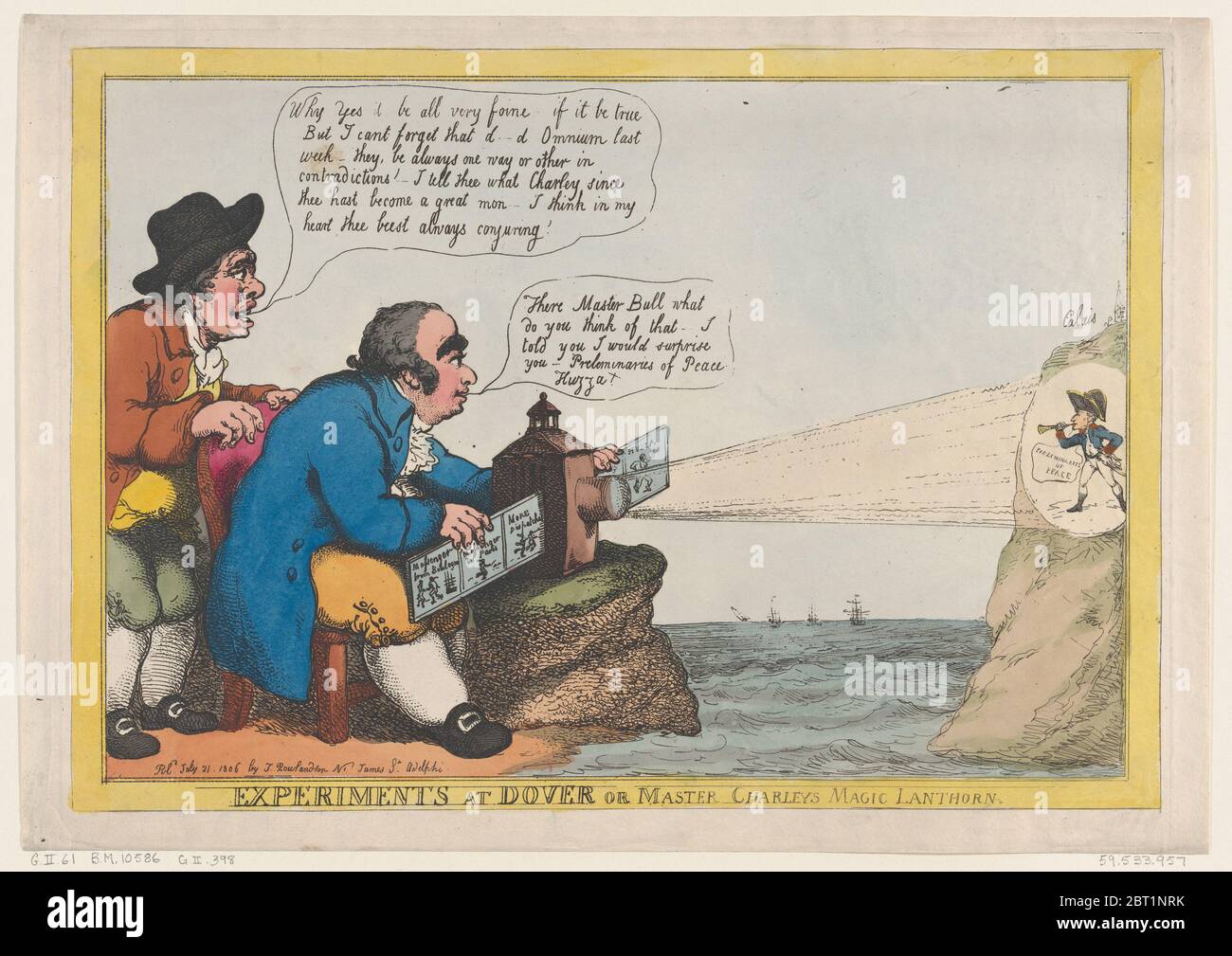 Experimente bei Dover oder Meister Charleys Magic Landhorn, 21. Juli 1806. Stockfoto