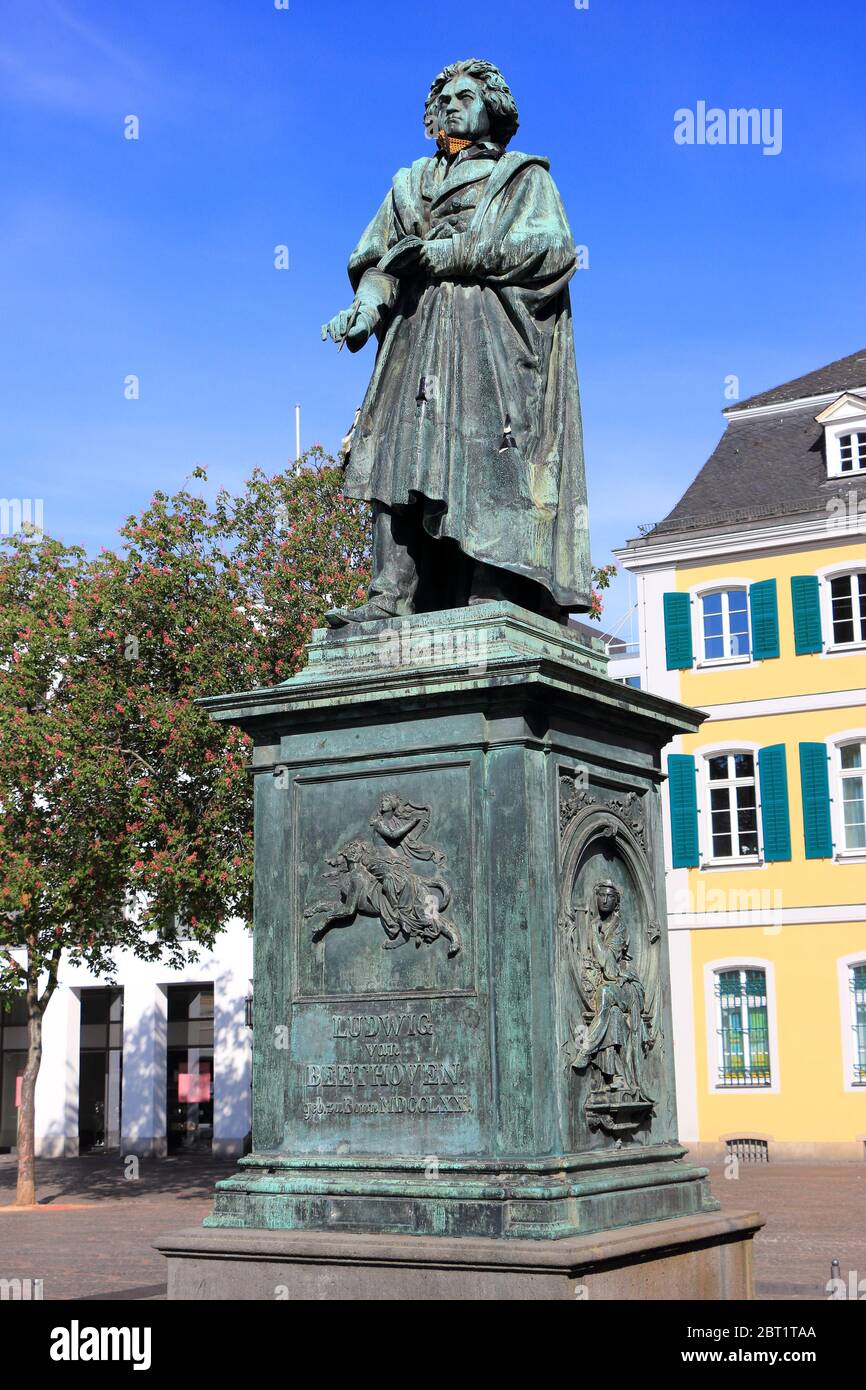 Das Denkmal von Ludwig van Beethoven. Bonn, Deutschland. Stockfoto
