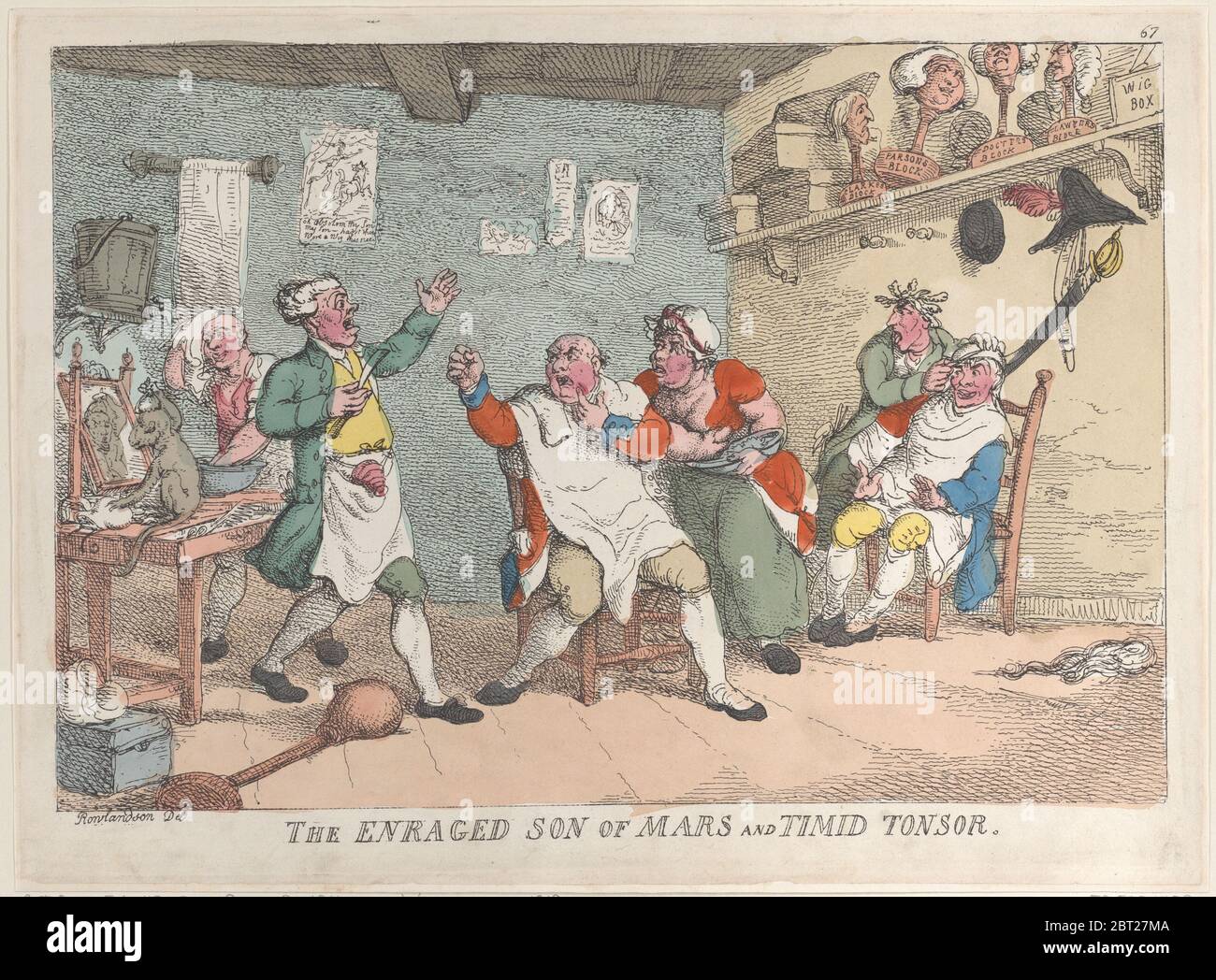 Der wütete Sohn des Mars und schüchterne Tonsor, 20. April 1811. Stockfoto