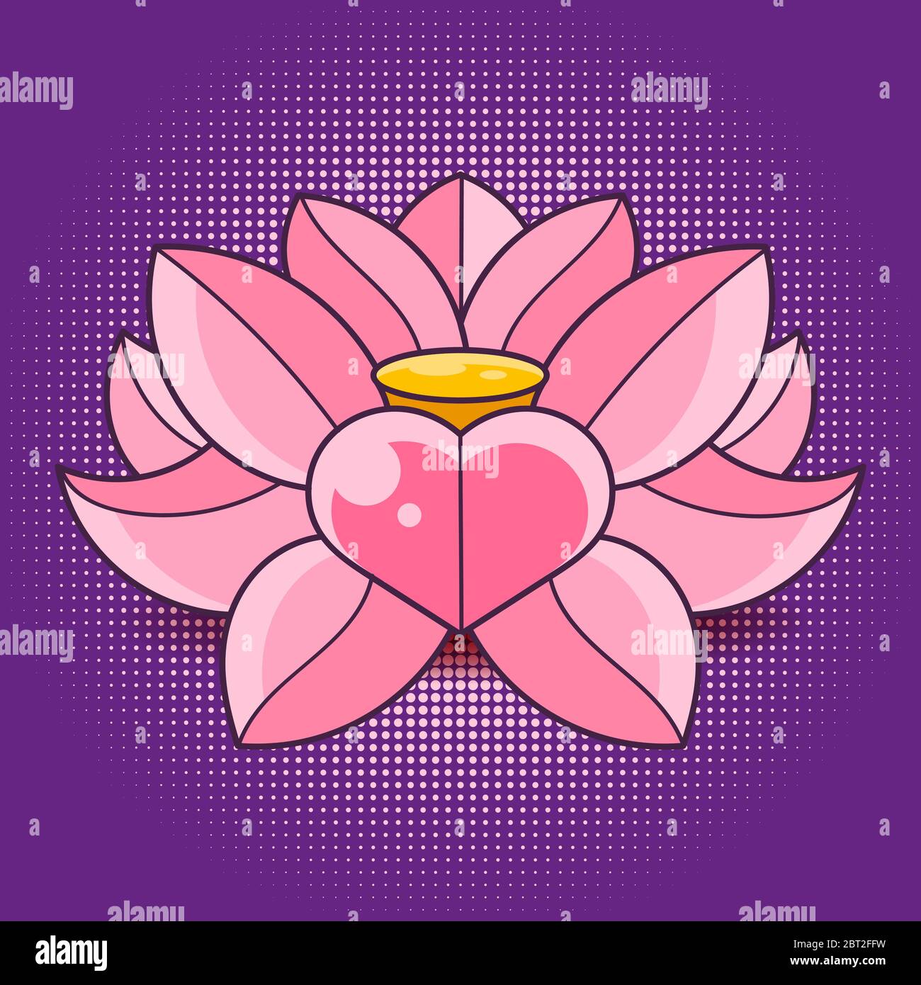 Lotusblume Im Zierstil. Geometrisches Element Von Hand Gezeichnet. Perfekte Karten Für Jede Andere Art Von Design, Geburtstag Und Andere Feiertage, Medaillon, Yoga, Stock Vektor