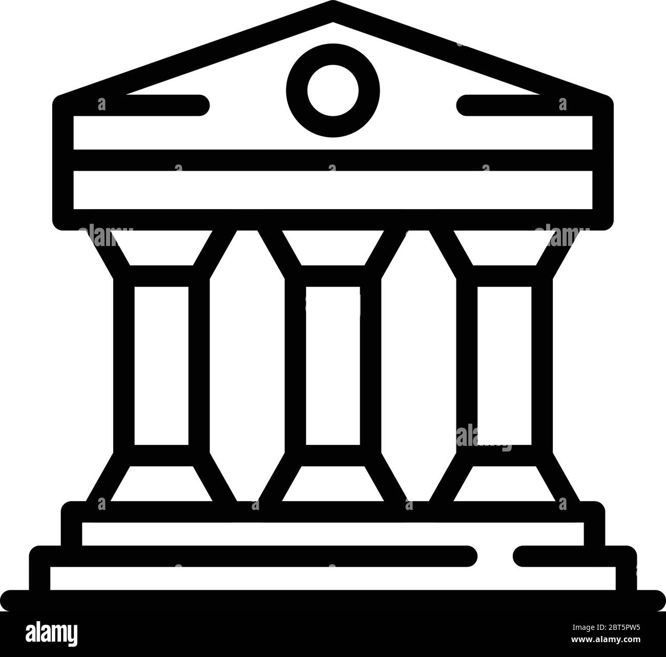 Symbol des Gerichtshauses, Umrissstil Stock Vektor