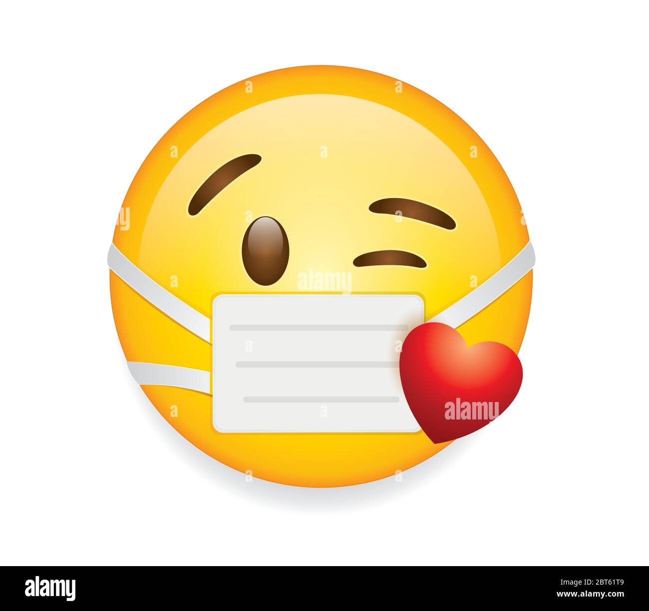 Kussendes Herz Cartoon Emoticon Emoji Icon Gesicht Stock Vektorgrafik Alamy