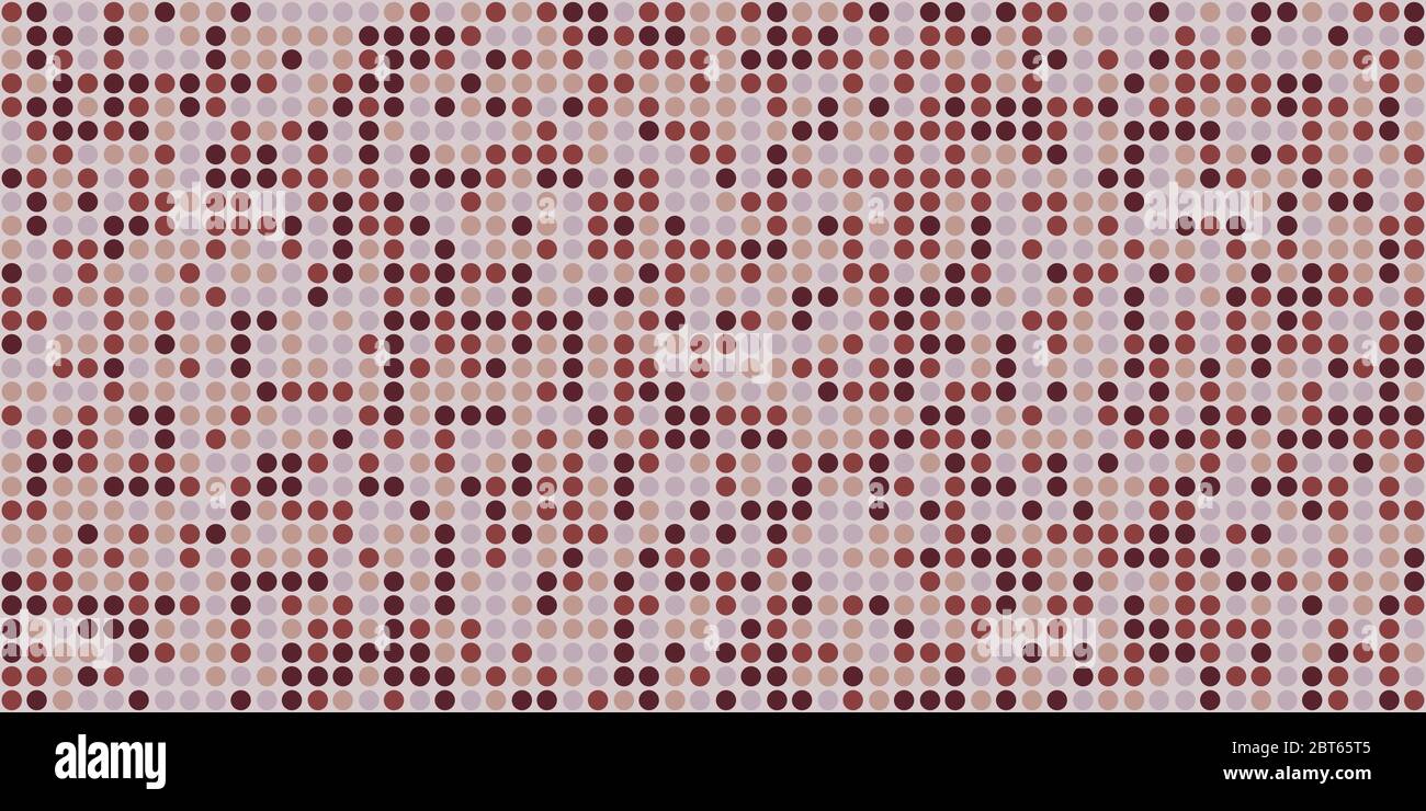 Rosa-braun, heller Farbton von lila-rosa, rote Punkte auf einem grau-rosa Hintergrund. Kreise als Partikel gleichmäßig zueinander. Warme Farben. Hintergrund Stock Vektor
