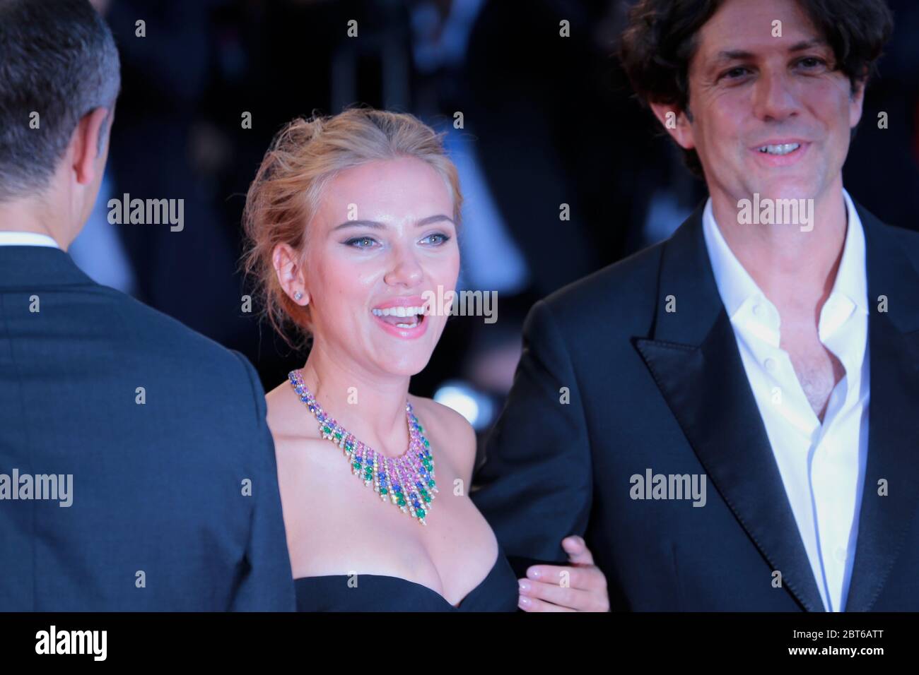 VENEDIG, ITALIEN - SEPTEMBER 03: Scarlett Johansson und James Wilson besuchen die Premiere von "Under the Skin" während des 70. Filmfestivals in Venedig Stockfoto