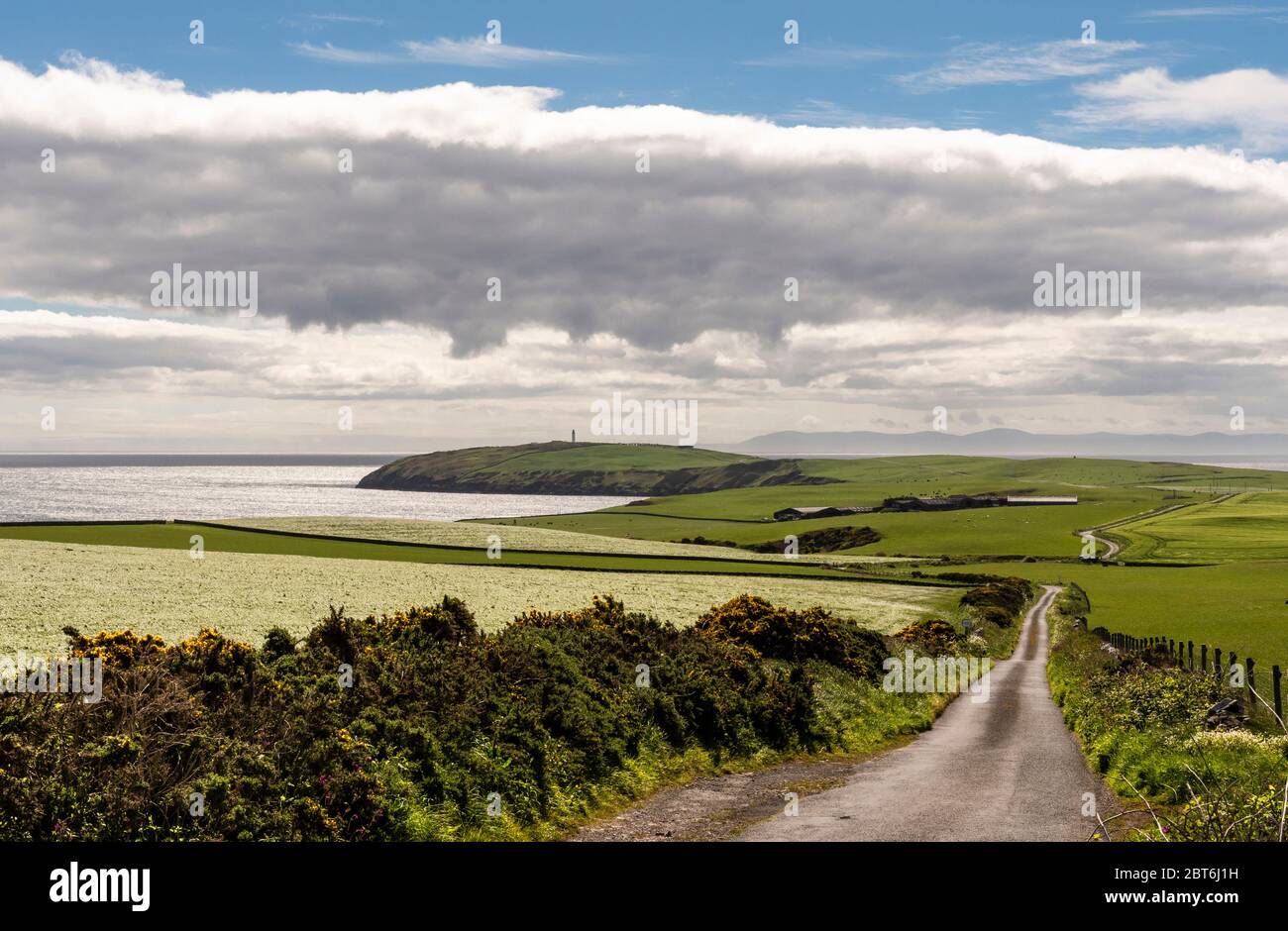 Straße zum Mull of Galloway Stockfoto