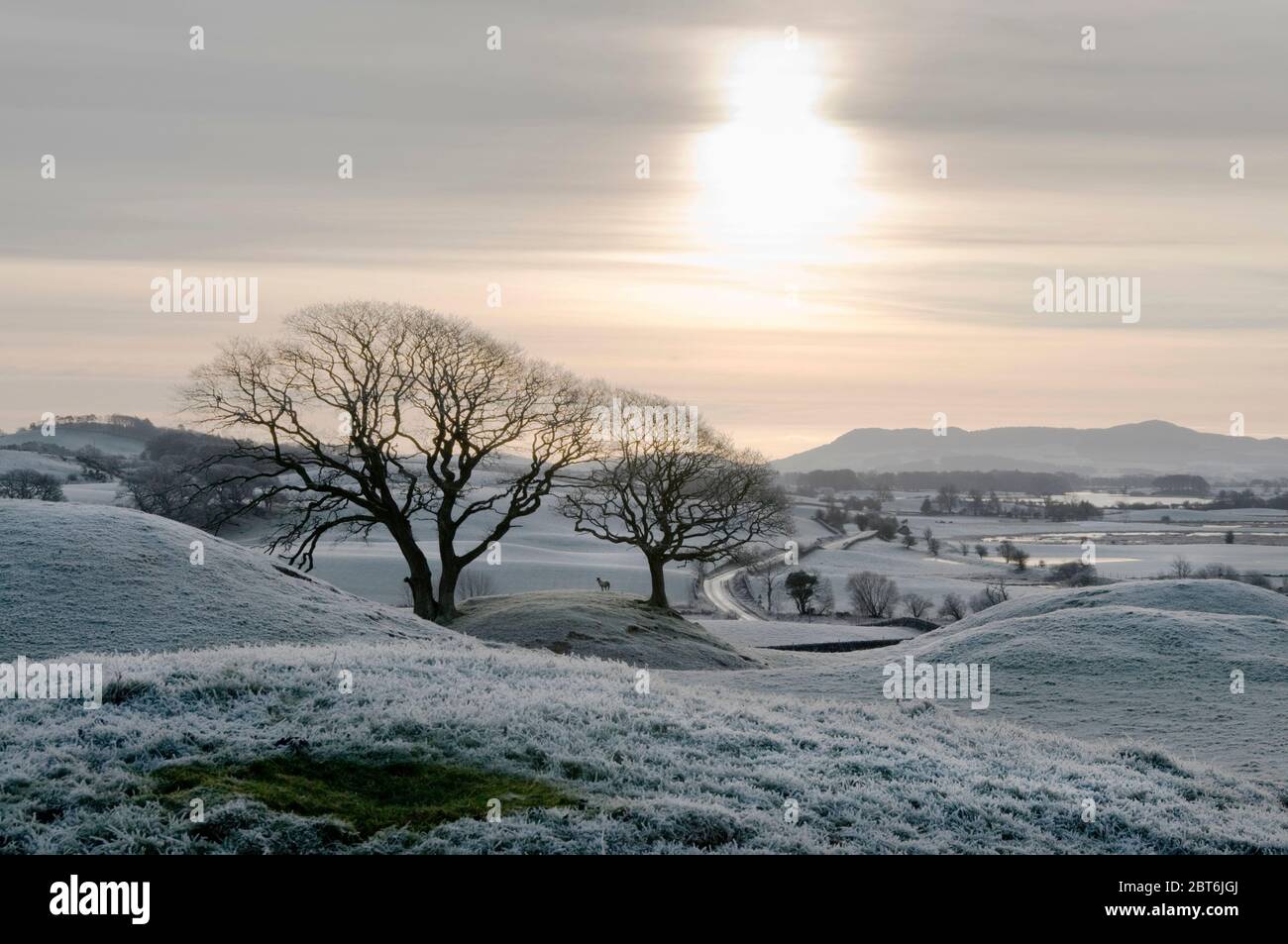 Dee Tal im Winter von Parton nach Screel Hill Stockfoto