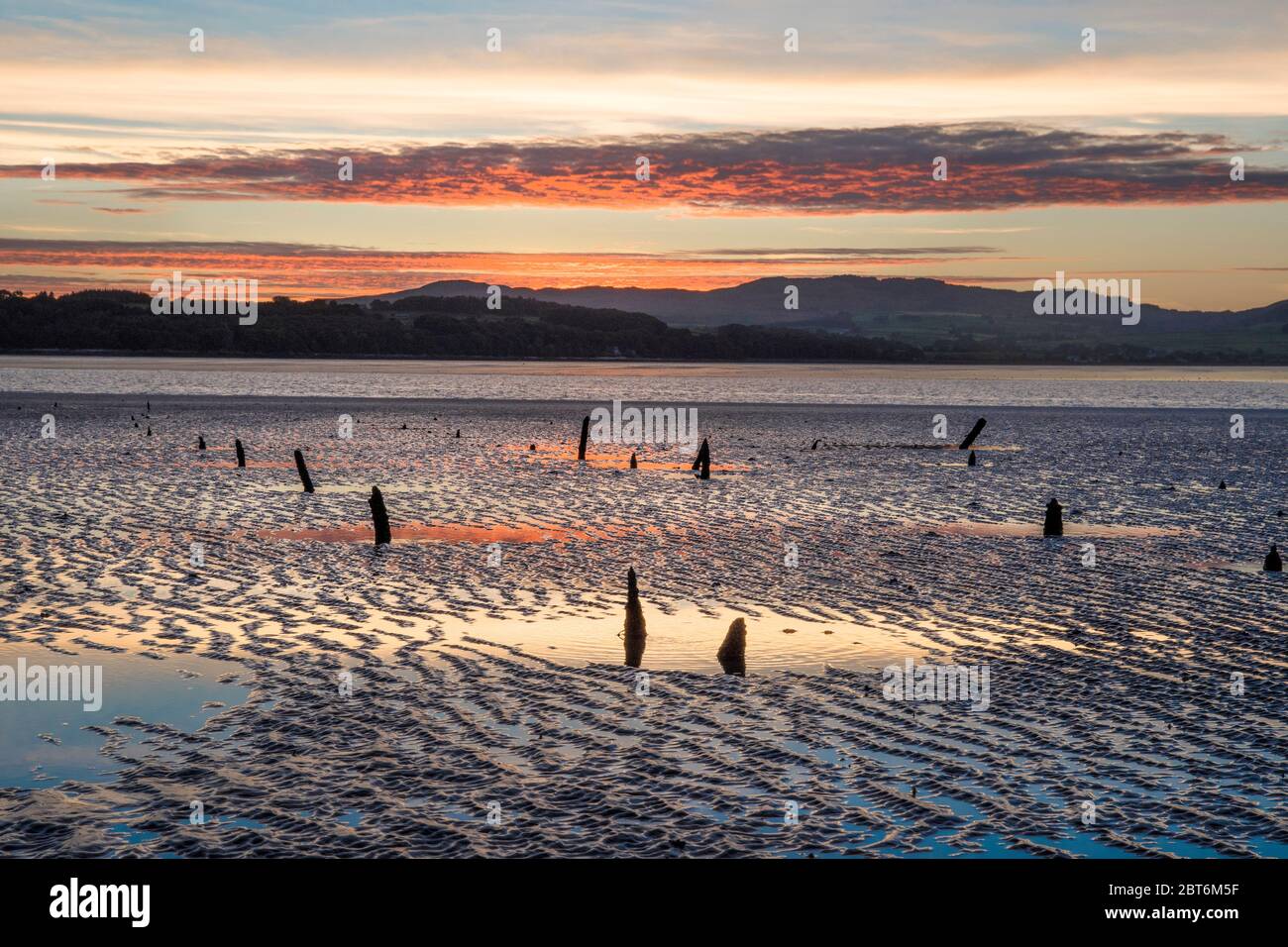 Solway Schlammmuster bei Sonnenuntergang von Hestan Island, Galloway Stockfoto