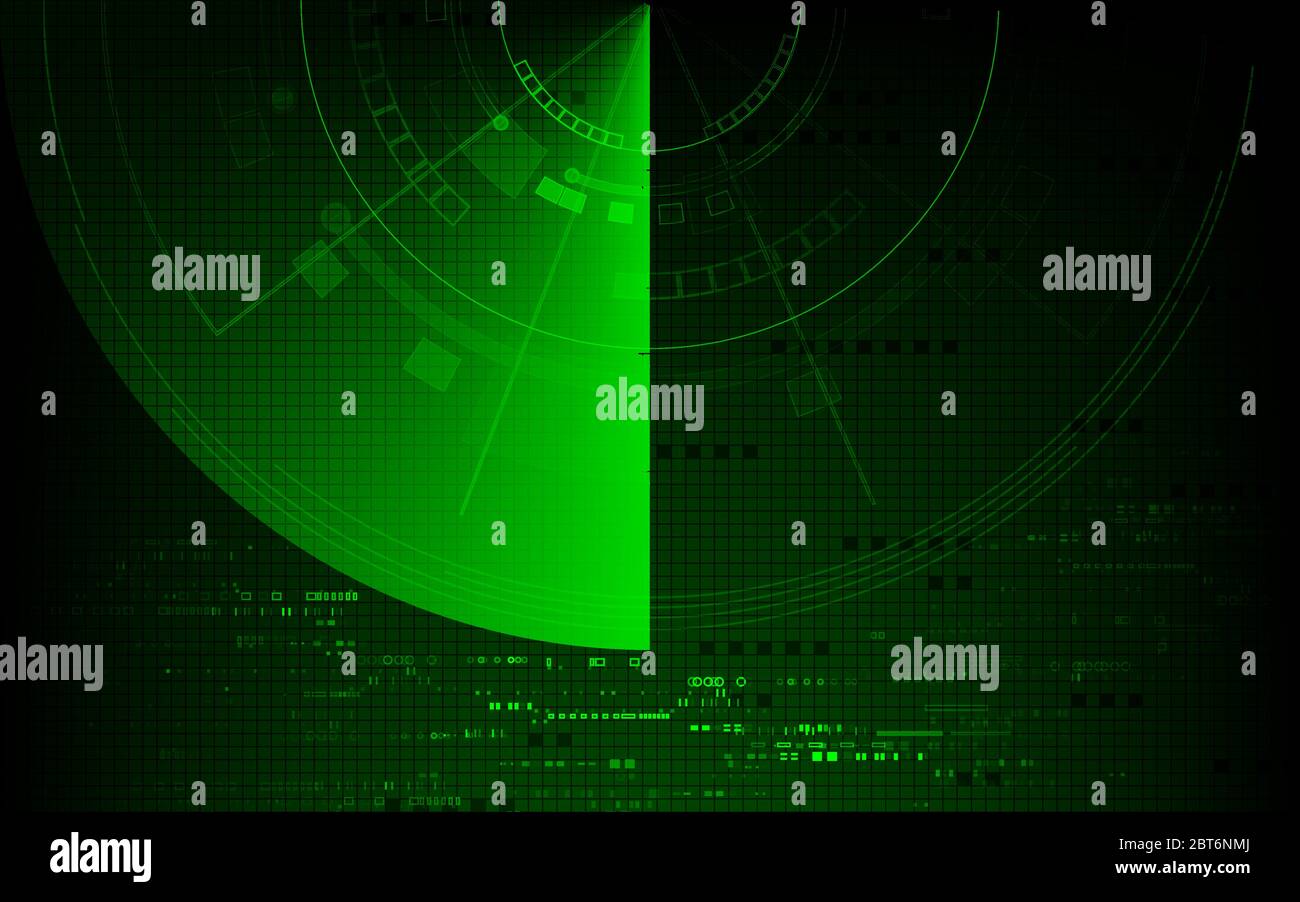 Radar Scan Suche Konzept abstrakt Technologie Hintergrund, Digitale Kommunikation verschiedene Netzwerk-System Computer-Design. Stock Vektor