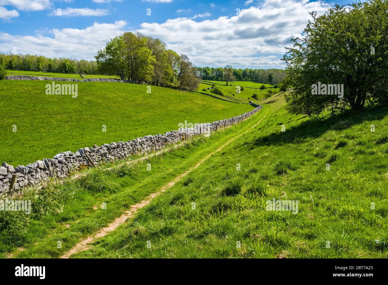 Eine grüne Gasse in Green Fairfield in der Nähe von Buxton, Derbyshire. Stockfoto