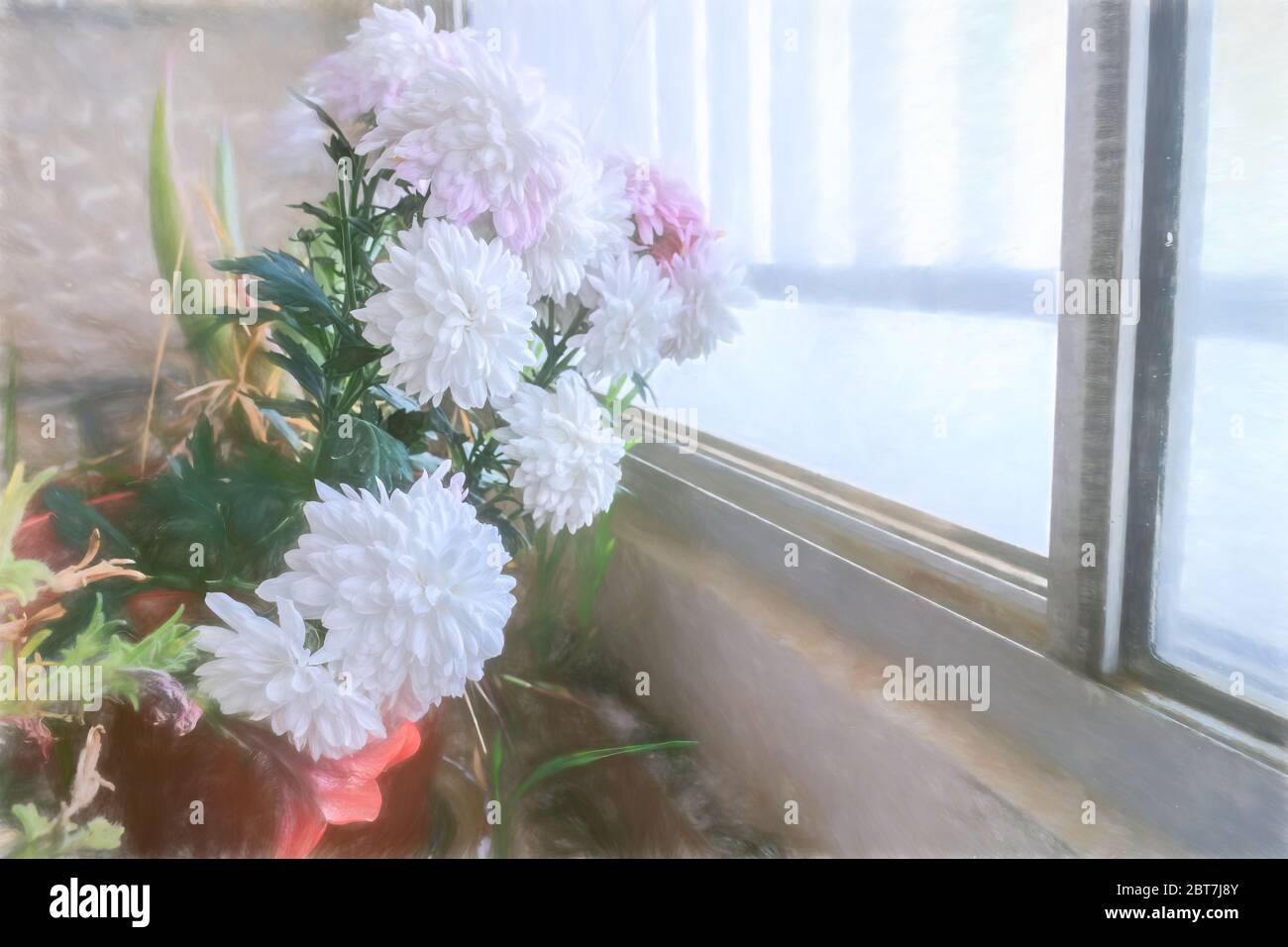 Illustration- Frühling floralen Hintergrund, Design. Kreative Blumen.Web-Banner. Schöne Blaue Natur Tapete. Stockfoto