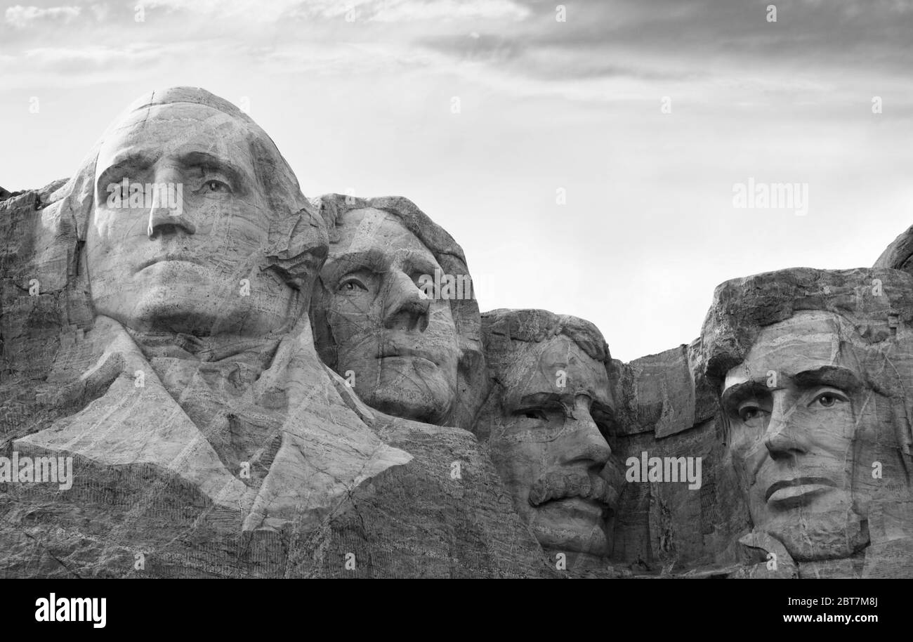 Große Gesichter am Mount Rushmore Stockfoto