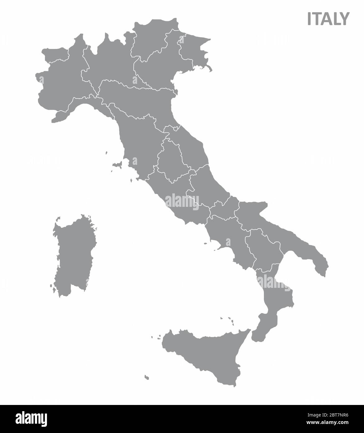 Italien Regionen Karte Stock Vektor