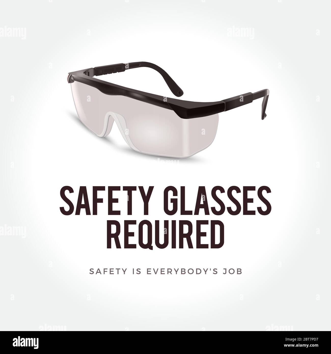 Warnschild – Schutzbrille erforderlich. Schutzbrille aus Kunststoff  Stock-Vektorgrafik - Alamy