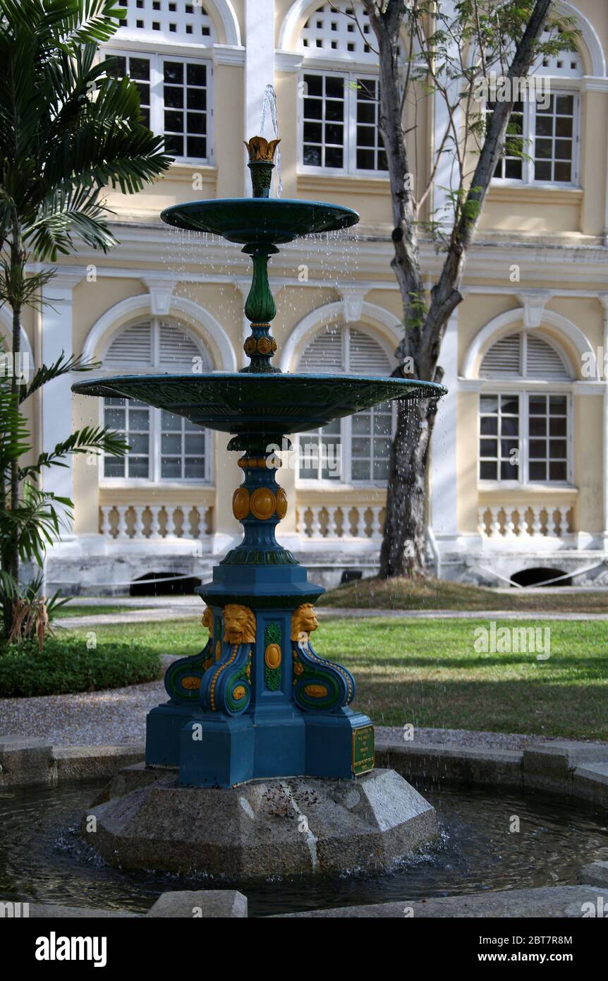 Koh Seang Tat Gedenkwasserbrunnen aus dem Jahr 1883 auf der Light Street neben dem Rathaus in George Town Stockfoto