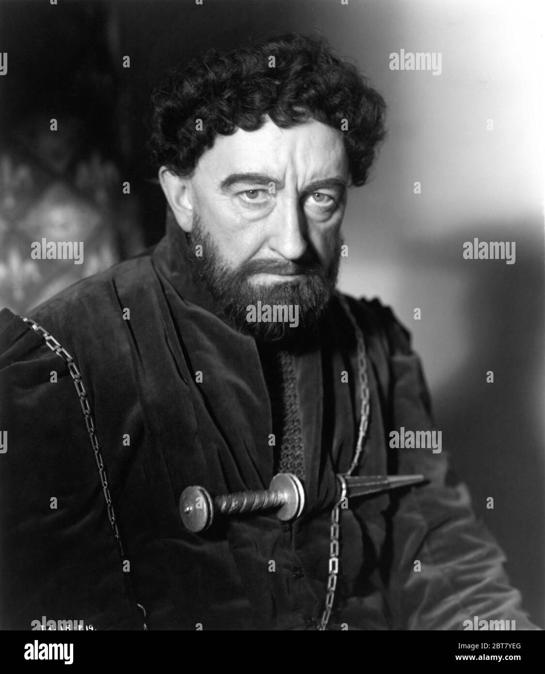 RUSSELL THORNDIKE Porträt als Herzog von Bourbon in HENRY V 1944 Regisseur LAURENCE OLIVIER spielen William Shakespeare Musik William Walton Two Cities Films / Eagle - Lion Distributors Ltd Stockfoto