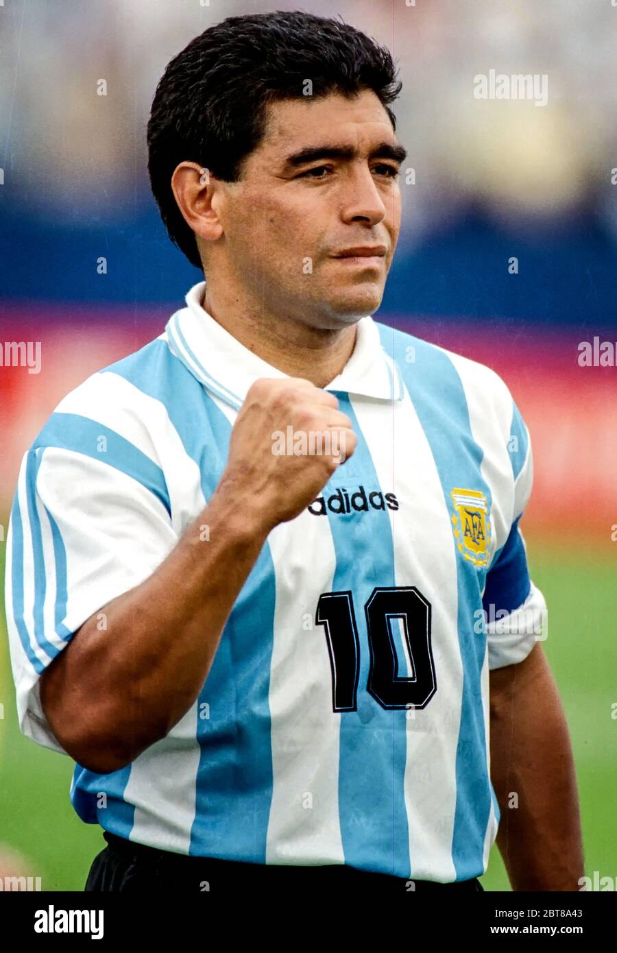 Maradona vor einem Spiel bei der Weltmeisterschaft 1994 Stockfoto