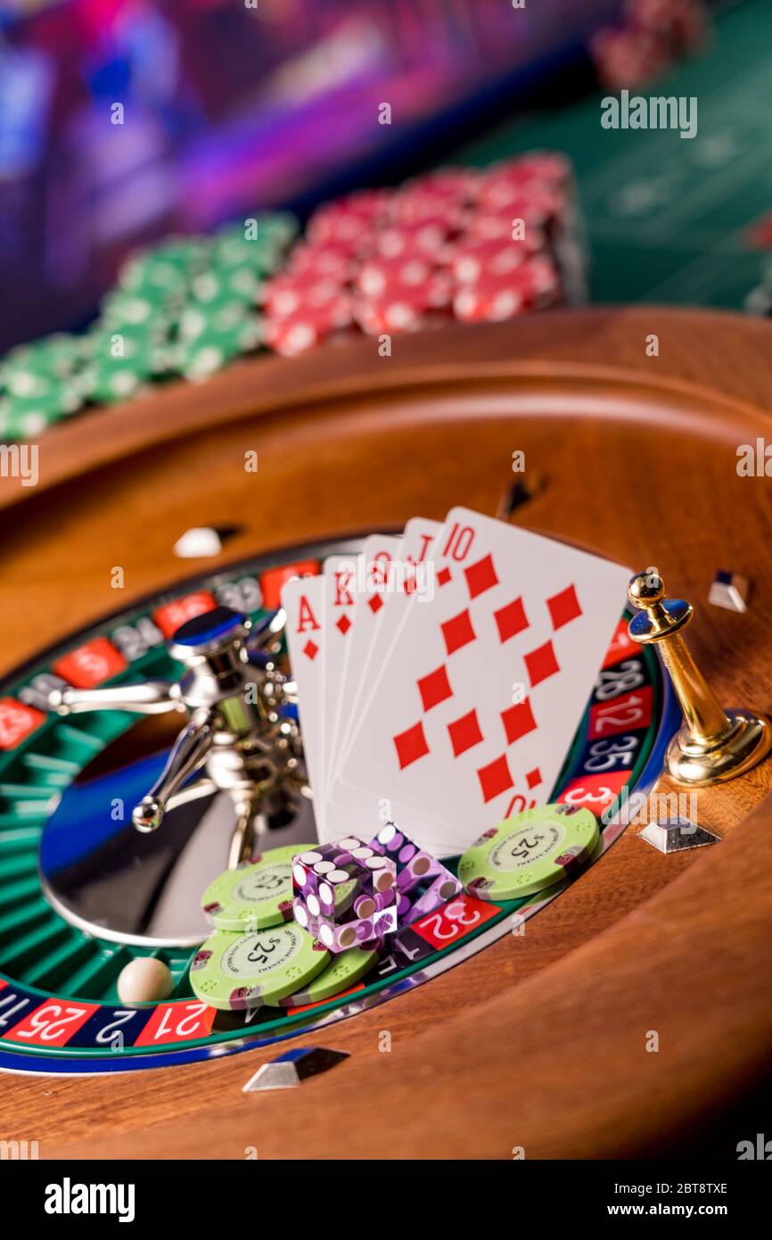 Roulette Tisch in der Nähe des Casino Selective Focus Stockfotografie Alamy