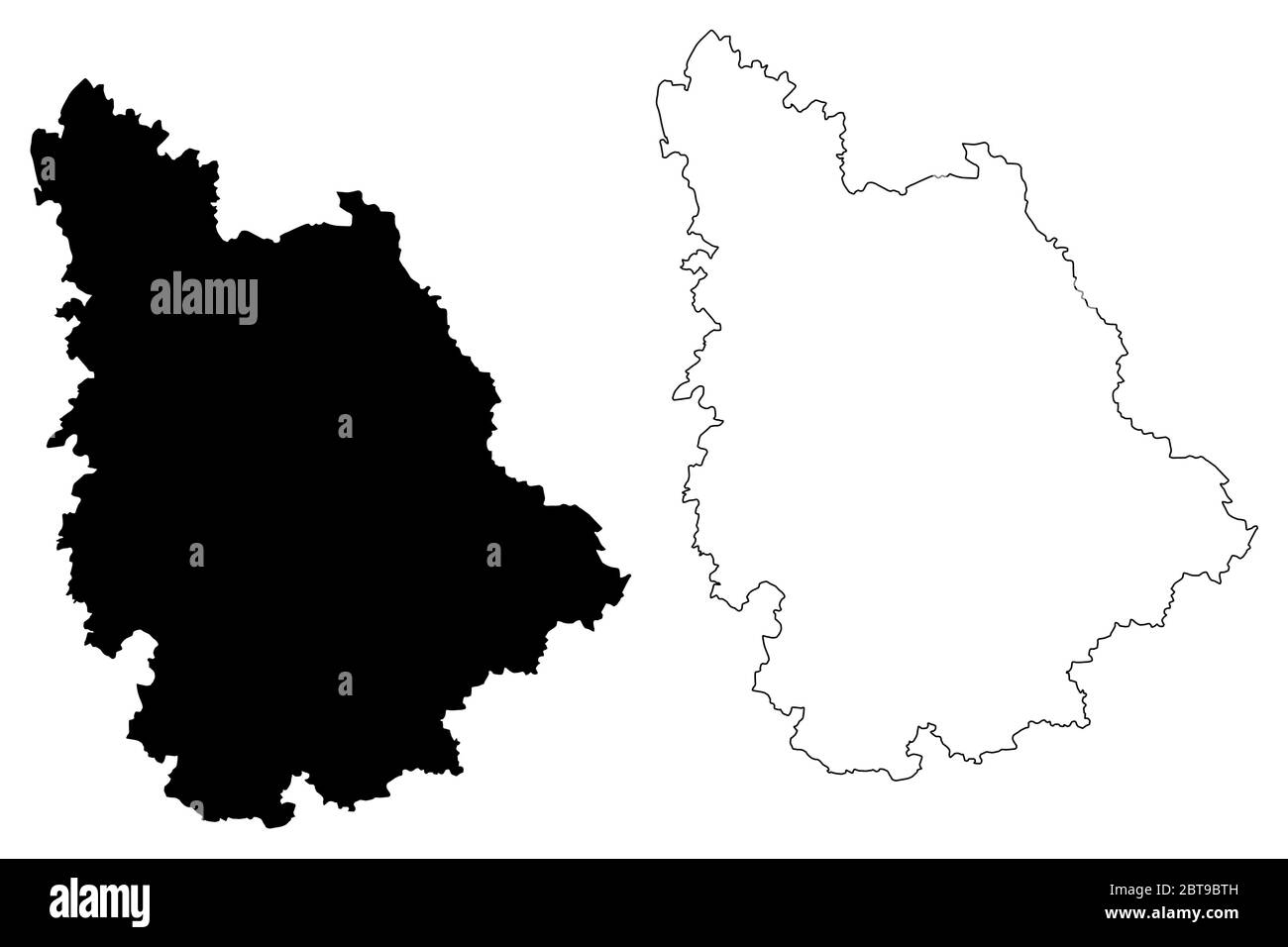 Département Vienne (Frankreich, Frankreich, Frankreich, Region Nouvelle-Aquitaine) Karte Vektorgrafik, Skizze Vienne Karte Stock Vektor