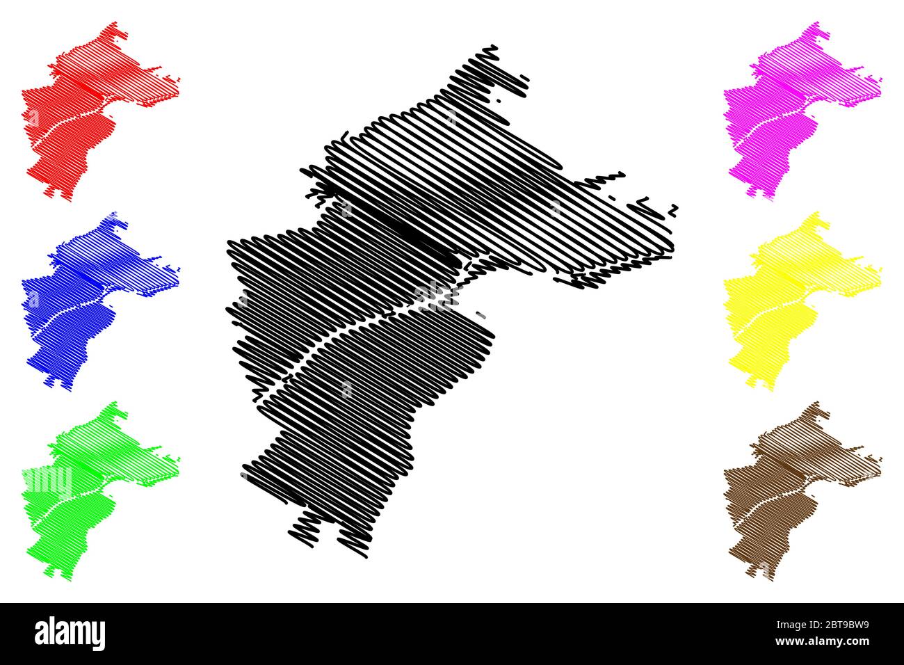 Bolzano City (Italienische Republik, Italien, Trentino-Alto Adige Sudrol) Karte Vektor Illustration, Skizze Stadt von Bolzano Karte Stock Vektor