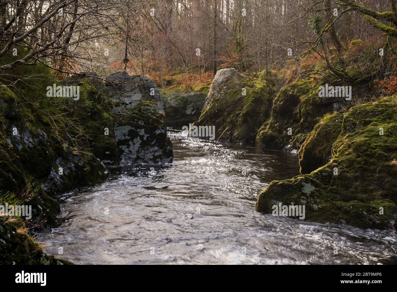 Black Linn, Wasser von Minnoch, in der Nähe von Glentrool, Dumfries & Galloway, Schottland Stockfoto