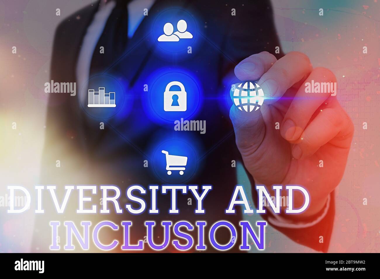 Hinweis zur Vielfalt und Integration. Das Geschäftskonzept für die Unterschiede in der Bandbreite umfasst das Geschlecht der Rasse Stockfoto