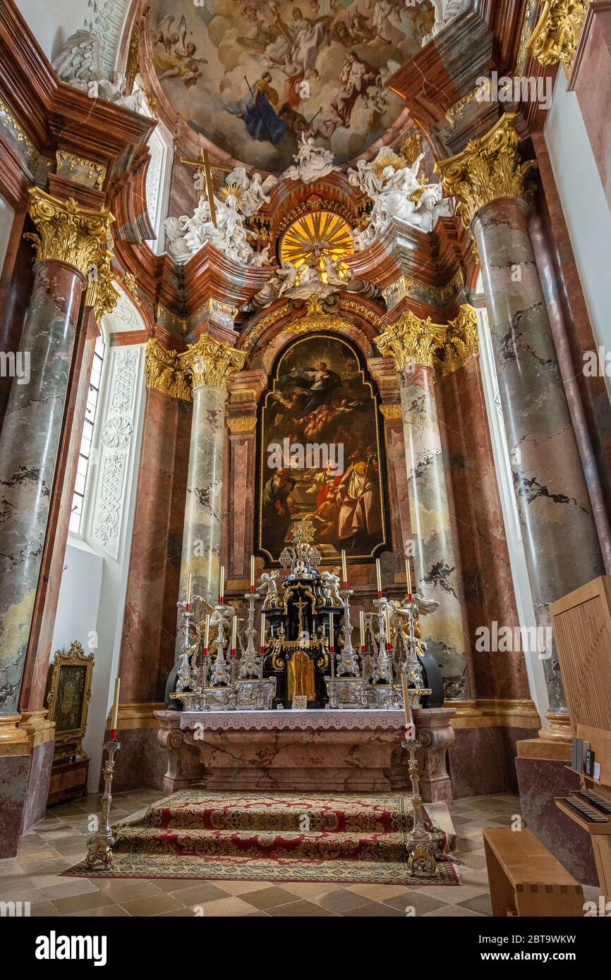 Innenansicht der Abtei Altenburg, Niederösterreich Stockfoto