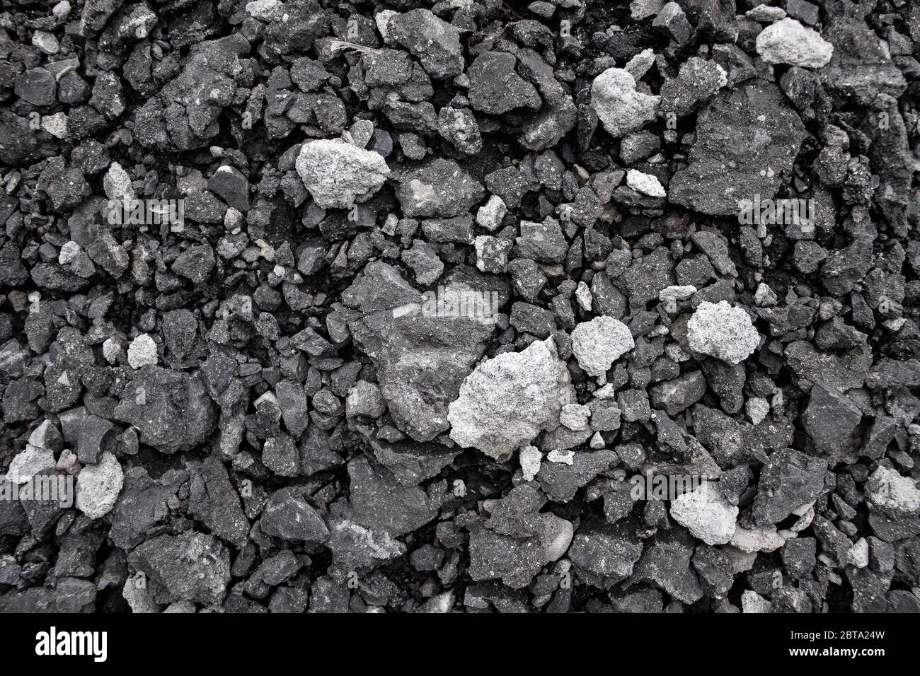 Grau Felsen Steine Schlacke Kies Pflaster Hintergrund Muster Design Stockfoto